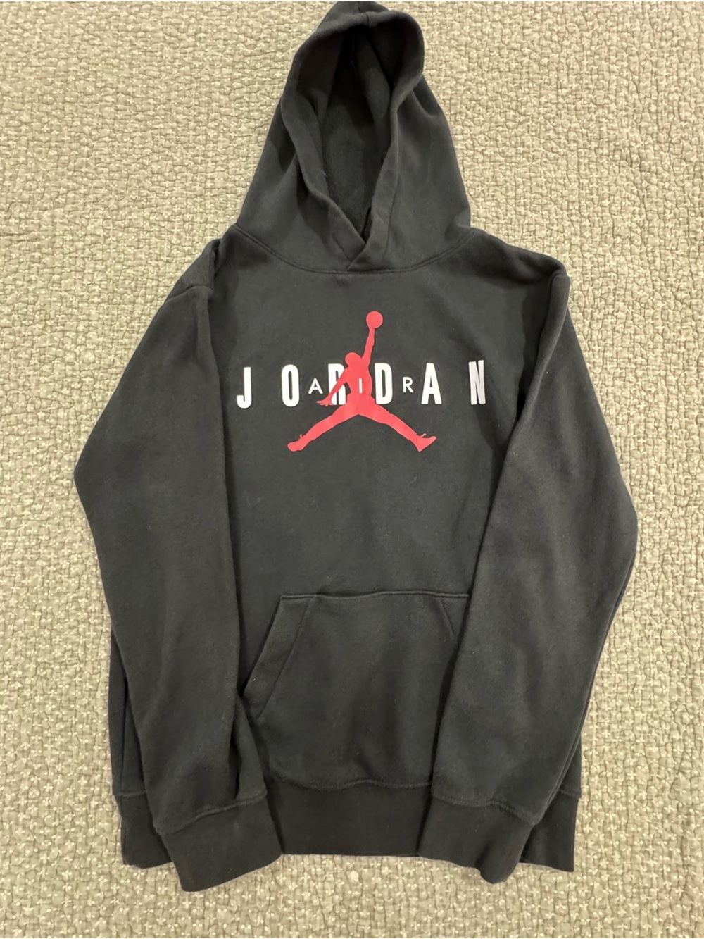 Jordan Black Crewneck Sweatshirt with Red Jumpman and White Logo